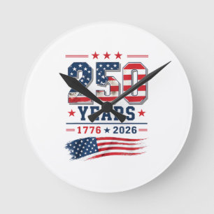 Horloge Ronde 4 juillet Amérique drapeau américain Patriotique 2
