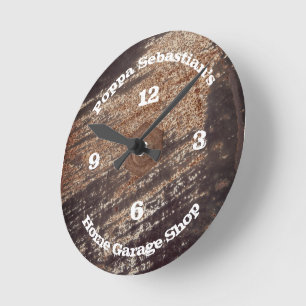 Horloge Ronde 4 Nombre Rusty Black Patina Atelier Garage