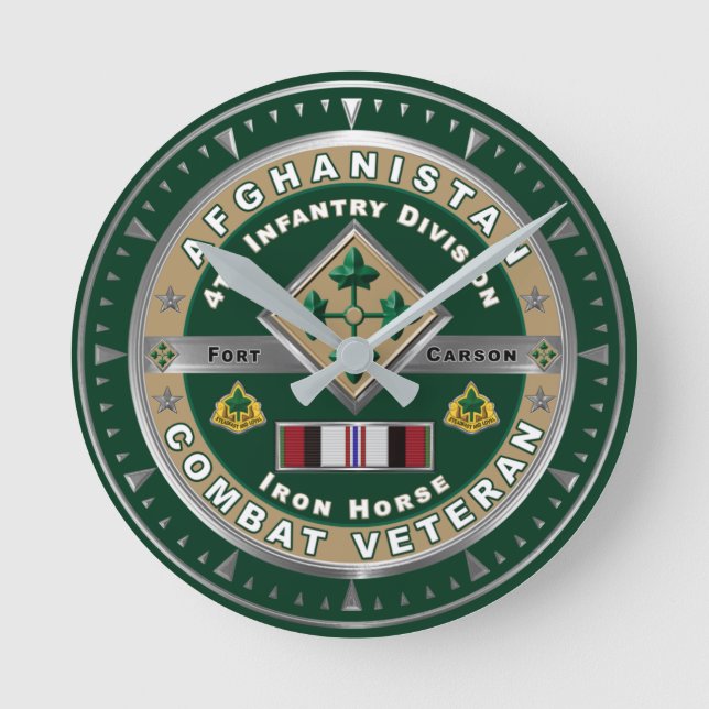 Horloge Ronde 4e division d'infanterie Afghanistan Vétérinaire (Recto)
