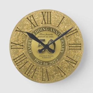 Horloge Ronde 50e anniversaire du Mariage d'or