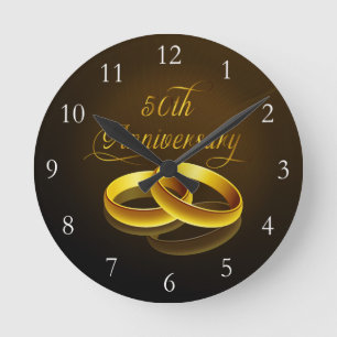 Horloge Ronde 50e anniversaire Script Gold