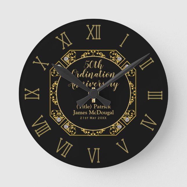Horloge Ronde 50e PRIEST Cabinet Anniversary Personalized (Recto)