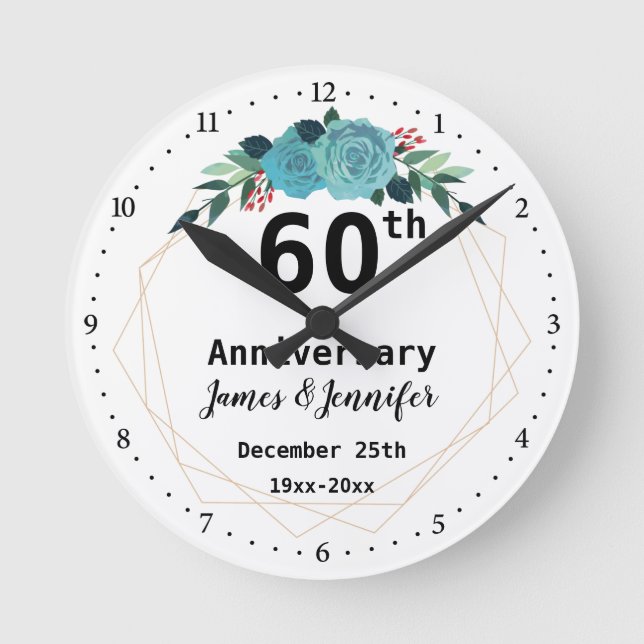 Horloge Ronde 60e Wedding Anniversary Custom (Recto)