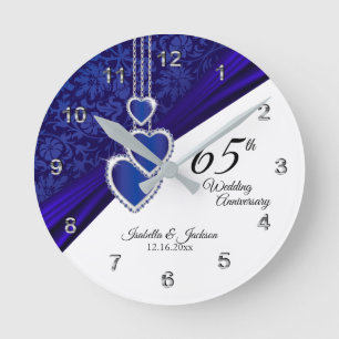 Horloge Ronde 65ème / 45ème Sapphire Mariage Anniversaire Keepsa