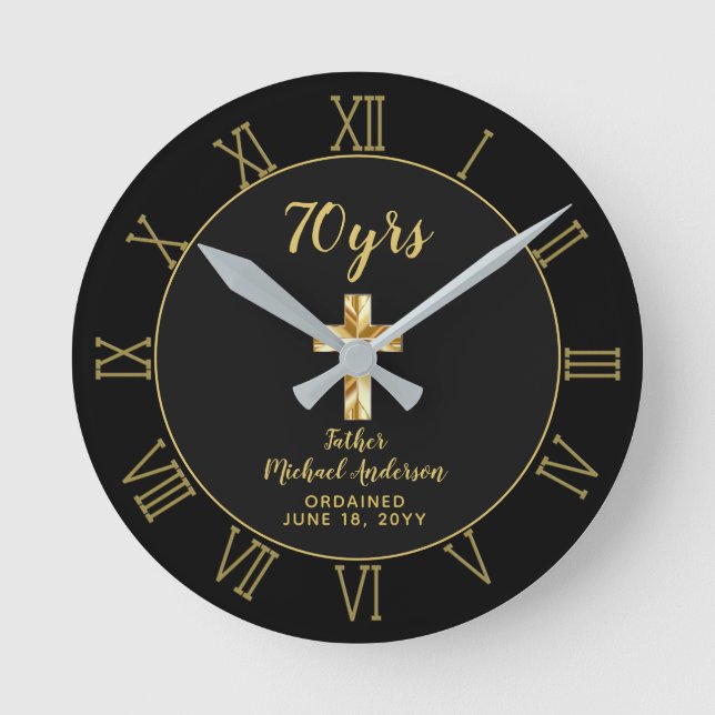 Horloge Ronde 70e anniversaire de l'Ordination Prêtre Jubilé d'o (Recto)