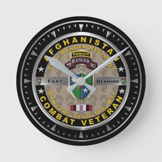 Horloge Ronde 75e Régiment de Rangers Afghanistan Vétéran (Recto)