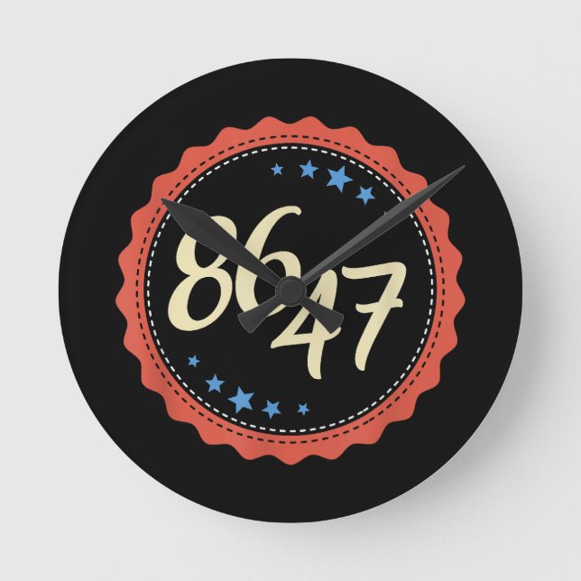 Horloge Ronde 86 47 Anti Trump drôle (Recto)