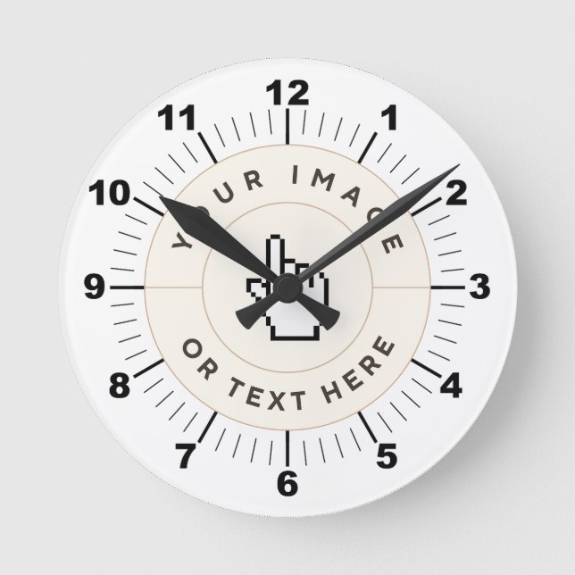 Horloge ronde 8" - Personnalisée (ajouter image/te (Recto)