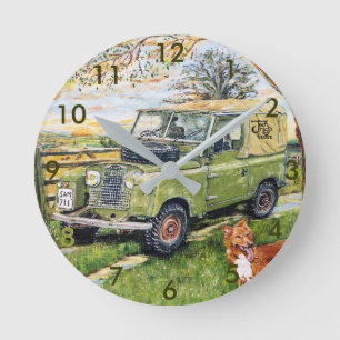 Horloge Ronde 8" Wall Clock "FARM" Design