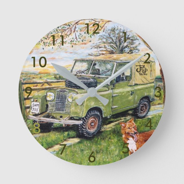 Horloge Ronde 8" Wall Clock "FARM" Design (Recto)