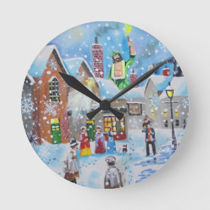 Horloge Ronde a Christmas Carol Scrooge and the three ghosts