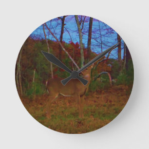 Horloge Ronde A Deer : Gold Red Green et Blue