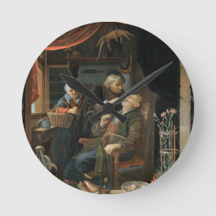 Horloge Ronde A Dentist Examining The Tooth of an Old Man