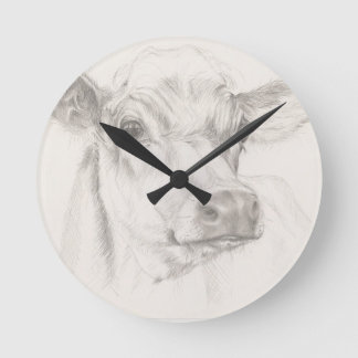 Horloge Ronde A drawing of a young cow