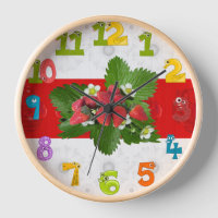 Horloge ronde à la fraise