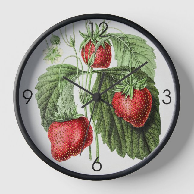Horloge ronde à la fraise (Recto)