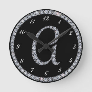 Horloge Ronde A Monogram bling ring clock