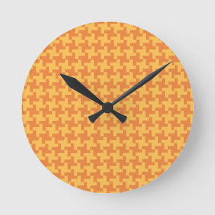 Horloge ronde à mur, contrôle à pied orange