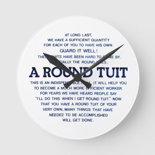 Horloge Ronde A Round Tuit (Recto)