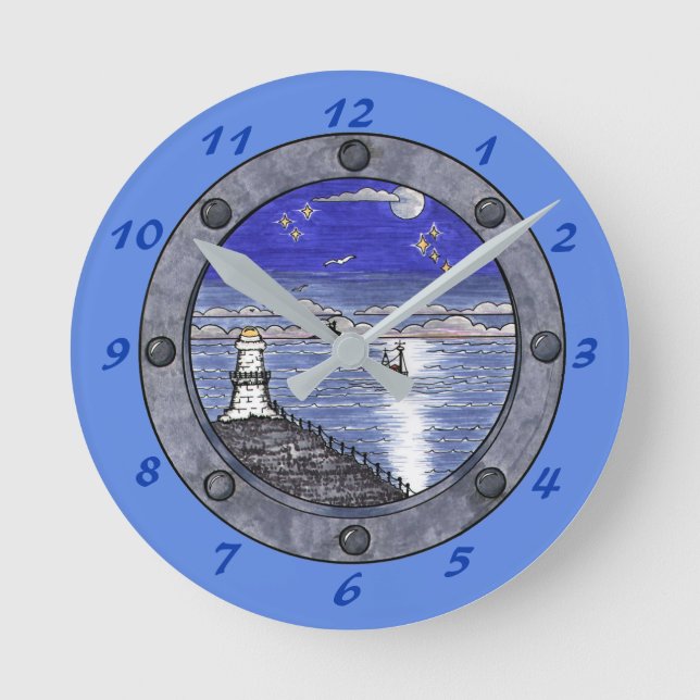 Horloge Ronde À travers l'horloge murale des hublots (Recto)