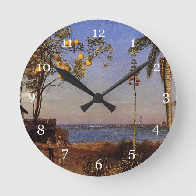Horloge Ronde A View in the Bahamas by Bierstadt Albert. (Recto)