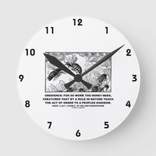 Horloge Ronde Abeilles Henry V Shakespeare de travail