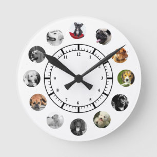 Horloge Ronde Abri de Secourt de chien Réaccueil 12 photo Collag