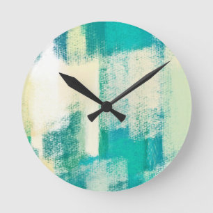 Horloge Ronde Abstract Painting Dynamic Colors