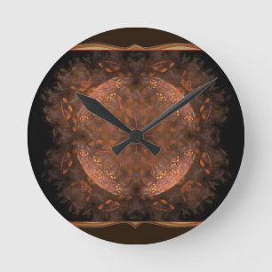 Horloge Ronde Abstrait de cuivre doré