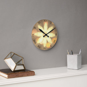 Horloge Ronde Abstrait Flower Bokeh