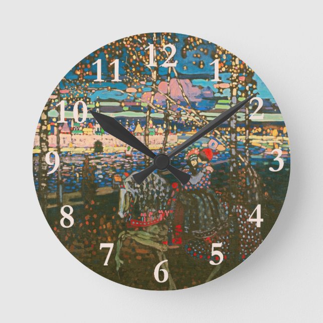 Horloge Ronde Abstrait Kandinski équitation Couple Art Peinture (Recto)