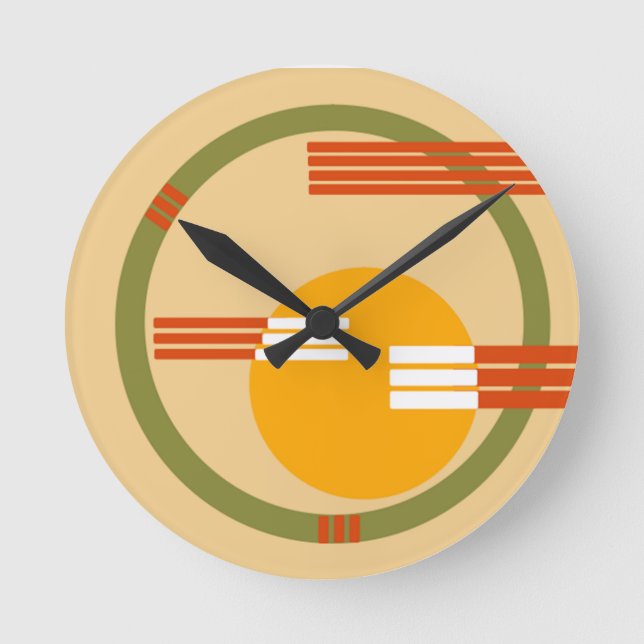 Horloge Ronde Abstrait moderne du milieu du siècle (Recto)