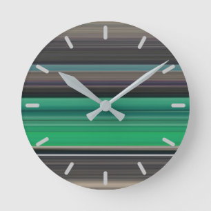 Horloge Ronde Abstrait n° 1 : Vert et gris