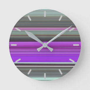 Horloge Ronde Abstrait n° 1 : Violet et gris