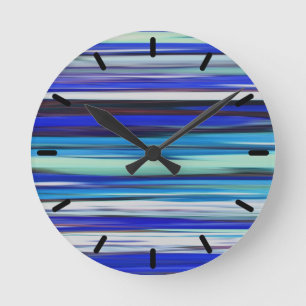 Horloge Ronde Abstrait n° 2 : Bleu