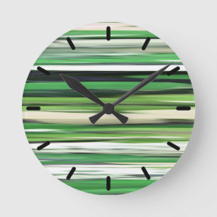 Horloge Ronde Abstrait n° 2 : Flou vert