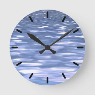 Horloge Ronde Abstrait n° 3 : Poudre bleu shimmer
