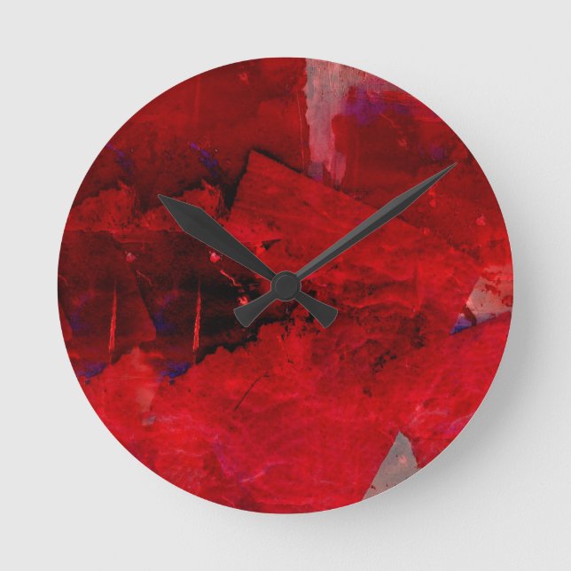 Horloge Ronde Abstrait rouge (Recto)