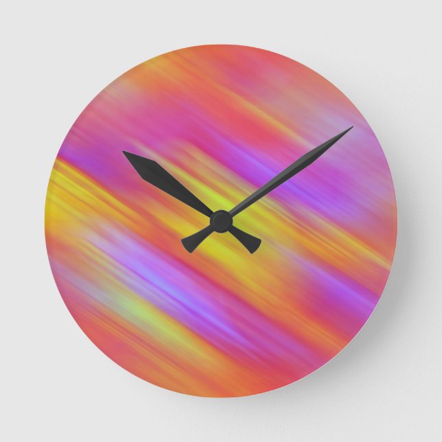 Horloge Ronde Abstrait rouge rose rose rose rose vif néon (Recto)