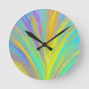 Horloge Ronde Abstrait Tropical Summer Fun