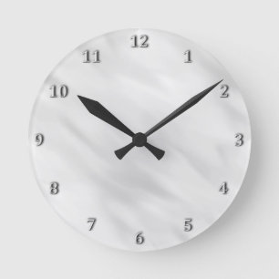 Horloge Ronde Accessoire de bain en perle d'argent élégant