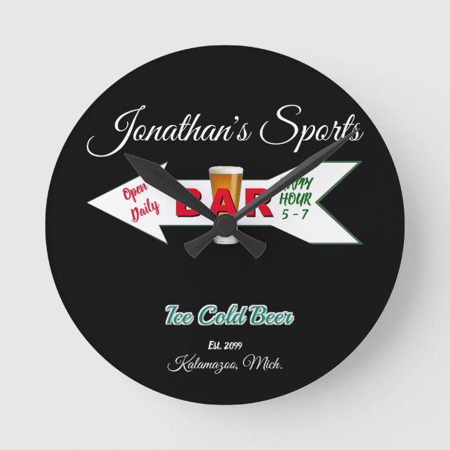 Horloge Ronde Accueil Bar Taverne Man Cave Cold Beer Man Cave Wa (Recto)