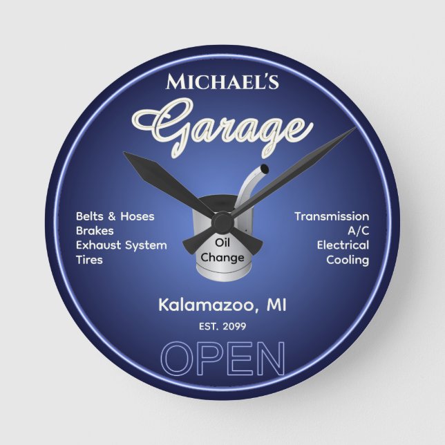Horloge Ronde Accueil Voiture Mécanique Garage Service complet H (Recto)