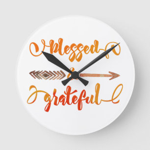 Horloge Ronde Action de grâce bénie et reconnaissante