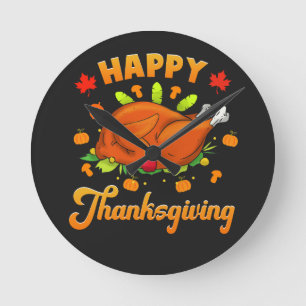 Horloge Ronde Action de grâces - Bon thanksgiving