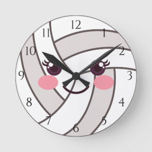 Horloge Ronde Adorable Cute Kawaii Volleyball Ball Kids Chambre