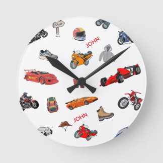 Horloge Ronde Adventure and Racing Enthusiast Peel and Stick 