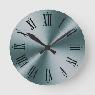Horloge Ronde Aegean Turquoise brillant radial moderne contempor