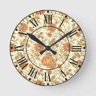 Horloge Ronde Affaire Floral Leaves Orange monogram