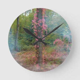 Horloge Ronde Affiche d'ambiance forestière